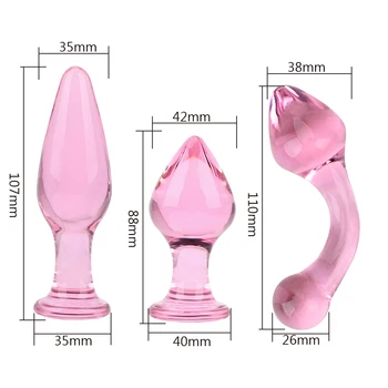 OLO Erotické Ženská Masturbácia Dospelých Produkty Ružový Kryštál Zadok Plug Masáž Prostaty Sklenený Análny Plug sexuálnu Hračku pre Ženy