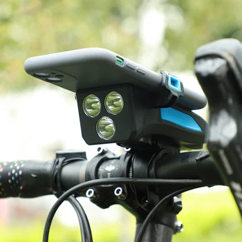 Nabíjanie Poklad Telefón Držiak Reproduktora LED Cyklistické 4 v 1, Požičovňa Bicyklov Reflektor pre Vonkajšie Cyklus Cyklistika Zábava