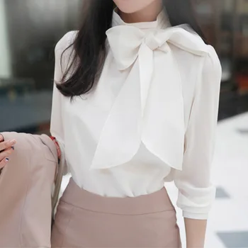 Ženy Šifón, Blúzky Dlhý Rukáv 2020 Kórejský Štýl Tenký, Elegantný Top Office Lady Mladé Dievča Školy, Japonsko Nové Módne Tričko