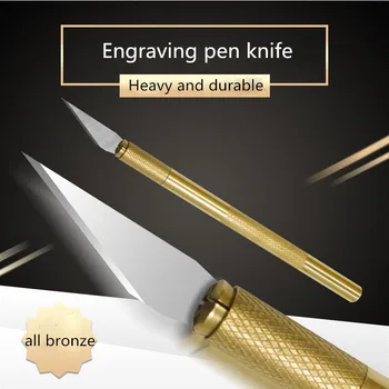 Meď nožom mosadzná rukoväť penknife utility nôž na rezanie papiera nôž ručné model nôž utility nôž