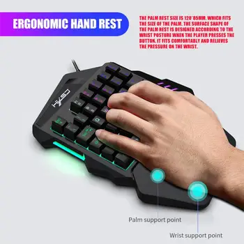 Mini Prenosné Jednou Rukou Mechanical Gaming Keyboard RGB Podsvietenie Prenosný Mini Herné Klávesnice Herný ovládač Periférnych zariadení