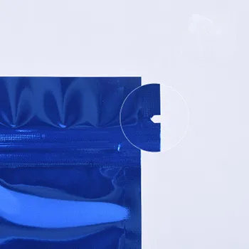 100ks Lesklých Modrá Tepelné Tesnenie Hliníkovej Fólie Zip Lock Balení Taška Mylar Fólia Voňajúce Čaj Fazuľa Zips Balenie Vrece na Skladovanie