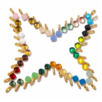 Hot Predaj Candy Štýl Crystal Drop Náušnice 17 Kamene farby s 3 druhy Zlatá farba Pozlátené Náušnice pre Ženy Móda Dary