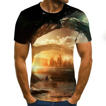 Nové Marec 3, 2020 v pohode star T-tričko krátky rukáv sky vzor hip hop vrchole Letné Krátke Sleeve T-Shirt