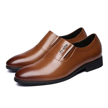 Klasická Mužov Šaty Topánky Ploché Formálne Mens Business Oxfords Bežné Čistenie PU Kožené Topánky Slip-on, Plus Veľkosti Mužskej Obuv talianskej