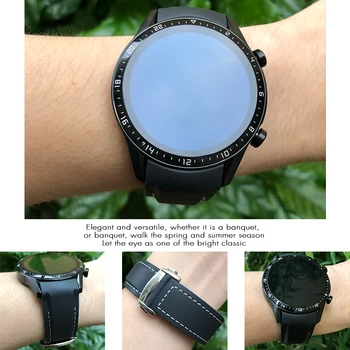 20 mm 22 mm Gumy Watch Strap Black Orange Sledovať Pásmo pre HuaWei GT2 Samsung Galaxy S3, Omega Seamaster Seiko Longines Náramok