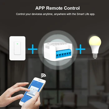 Milfra Mini DIY Diaľkové Ovládanie Modulu Bežné Prepínanie Sekúnd Stať, Wifi, Smart Light Switch pre Asistent Alexa Tuya Inteligentný Život