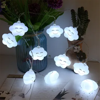 Úsmev LED Cloud Lampy 3M 6M String Svetlá Batérie Powered Víla Svetlo na Vianoce Vianoce, Svadby, Narodeniny, Party Miestnosti Dekorácie