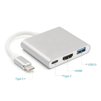 USB C do Adaptéra HDMI Hliníkovej Zliatiny USB 3.1 Typ C do 4K HDMI, USB 3.0 PD Typ C Converter pre MacBook Notebook, Mobilný Telefón