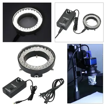 Nastaviteľné 56 LED Prsteň Svetla Iluminátor Svietidlo pre Priemysel Stereo Mikroskopom Fotoaparát zväčšovacie sklo AC 90V-240V sieťového Adaptéra