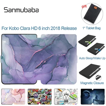Sanmubaba PU Kožené puzdro Pre Kobo Clara HD 6 palcový funda 2018 Vydania Magnetické Smart e-kníh eReader Auto Sleep/Wake