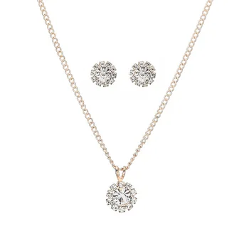 Dressv Šperky Sady 5 Kusov Pre Svadobné Náušnice, Náramok, Náhrdelník Headpiece Diamante Zliatiny Rose Zlaté Svadobné Šperky Set