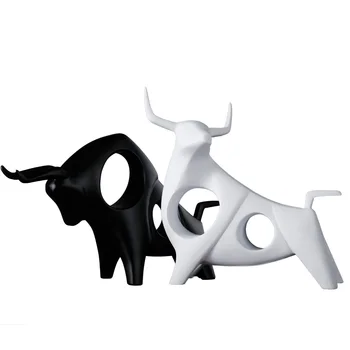 Abstrakt Bull Socha je Dutá Živice Bison Ox Sochy Zvierat, Umenia a Remesiel, Voľne žijúcich živočíchov Ornament Izba Dekor Business Darček Vybavenie