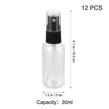 12 Ks Prenosné Cestovné Fľaše Prázdne Jasné, Jemné Hmlu Fľaše 30 ml Tekuté Výkaly Spreji(Náhodné Farba Sprej Spp)