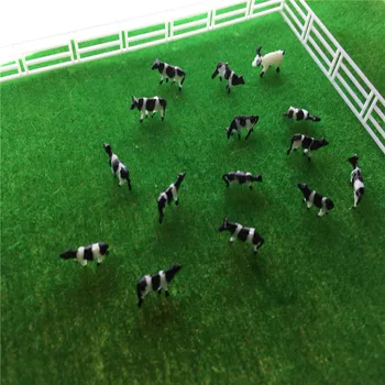 100ks 1:150 Rozsahu Malý Model Maľované Čierna A Biela Farma Zvierat Krava Pre Diorama Miniatúrny Model Farmy Krajinnej Tvorby