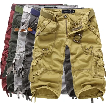 Hot predaj pánskej bežné šortky multi vrecku kamufláž muž cargo resizable nohu otvoriť človeka šortky, veľkosť 28-38