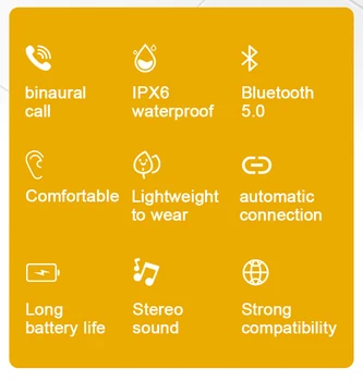 2020 Ultra Tenké XG49 TWS Dotknite sa položky Bezdrôtové pripojenie Bluetooth V5.0 Slúchadlá HIFI Stereo Športové Headset Binaural Hovor Headset Pre IOS/ A