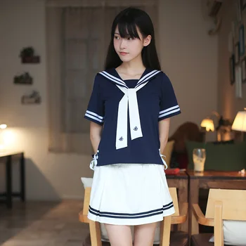 Japonská študentka, školskú uniformu College vietor 2 dielna sada sukne námorník vyhovovali Navy študent jednotné absolvovaní školy jednotné