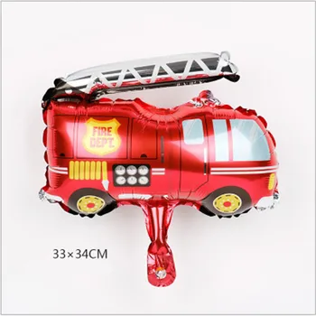 Narodeninová Párty Dekorácie Cartoon Baby Sprcha Auto Fire Truck Vlak Ambulancie Hliníkovej Zliatiny Balón