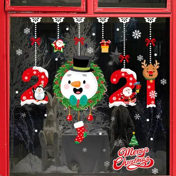 27Pcs Vianočná Vločka Okno Nálepky Vianočné Samolepky na Stenu Miestnosti Stenu Vianočné Dekorácie pre Domov Nový Rok 2021