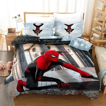 3D Disney Spider-Man posteľná bielizeň Twin Size Posteľ List Set pre Chlapca Deka Obliečky Dvojité prehoz cez posteľ King Detí Deti Bielizeň