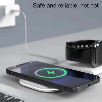 15W Rýchlo Magnetické Bezdrôtová Nabíjačka Pre Iphone12 Pro Max Pre Magsafe Skladacie Dual Magnetické Bezdrôtové Nabíjanie Adaptér Zariadenia 2021