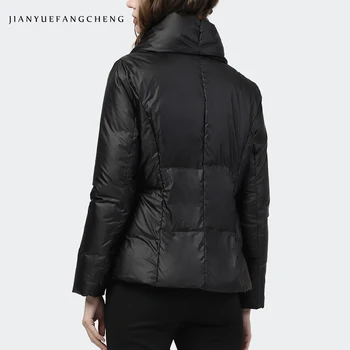 Módny Dizajn Zimné Ženy Bunda Plus Veľkosť Black Slim Teplé Pribrala Krátke Vetrovka Elegantné Street Wear Kačica Dole Kabát 4XL