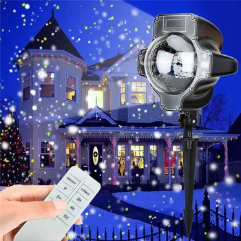 IP65 Sneženie Projektor Pohybujúce sa Snehu Outdoor Záhrada Laserový Projektor Lampa Vianočná Vločka Laserové Svetlo Pre Xmas Party