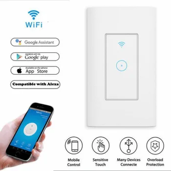 Smart WIFI Svetelný vypínač Funguje Pre Alexa Domovská stránka Google IFTTT Smart Wi-Fi Light Switch 3C29