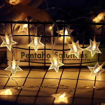 3M 6M 4.5 V LED Vianočné Girlandy Star String Svetlá Vonkajšie/Vnútorné Rozprávky na Čítanie Na Dovolenku Nový Rok Party Dekorácie