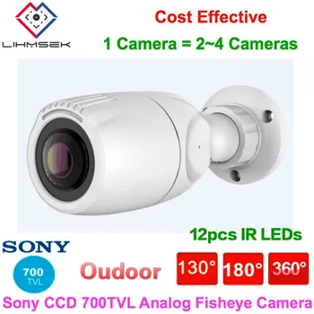 Lihmsek Mini Bullet Nepremokavé Vonkajšie IR rybie oko Kamery 700TVL Sony CCD CCTV Kameru s 1,2 mm 360/1.5 mm 180/2.1 mm 130 stupeň Objektív