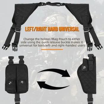 Taktické zbrane Puzdro Univerzálne Ľavé Pravej Ruke Pištoľ Pištoľ Vykonávať Puzdro Nastaviteľné Skryté Vertikálne Rameno Závesu pre Glock17