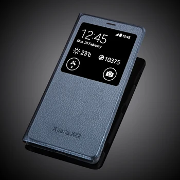 Pre Sony Xperia XZ2 puzdro PU Kožené Zadný Kryt Telefónu puzdro Pre Xperia XZ2 Prípade Pre Sony xz2 Zobraziť Okno, Flip case