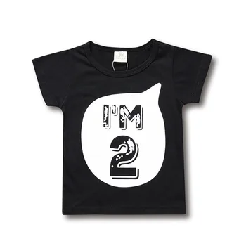 Deti Funny T Shirt Chlapcov Princ Tees Dievčatá Krátke Sleeve T-shirt Deti Bežné Topy White Black Číslo Jedna 01 Dieťa Dievča Oblečenie