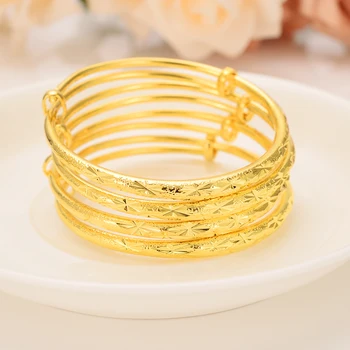 24k adjustableGold Náramok pre Ženy Gold Dubai Nevesta Svadobné Etiópskej Náramok Afrike Náramok Arabských Šperky, Zlato Kúzlo Náramok
