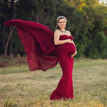 Shoulderless Materskej Šaty Pre Fotografiu Strieľať Na Materskú Fotografie Rekvizity Tehotenstva, Šiat Pre Tehotné Ženy, Oblečenie Vestidos