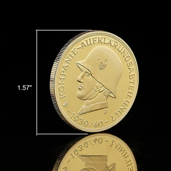 Druhej svetovej VOJNY Nemecko štátny Znak, Vojenský Vojak Kompanie Aufklarungsabteilung 4 Panzerdiv Zlate Pamätné Mince W/ BoxW
