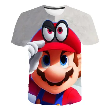 Chlapec je zábavné Mario Bros T-shirt, Mario Bros tlač móda, chlapca haajuku kostým, neformálne hip-hop kostým, dievčenské oblečenie, topy