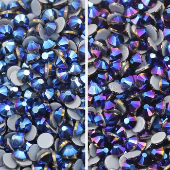 Kovové Blue & Blue Hematite flatback kamienkami hot fix kryštály glitters kamienkami sklo rýchlu opravu kamene na vyšívanie odevov