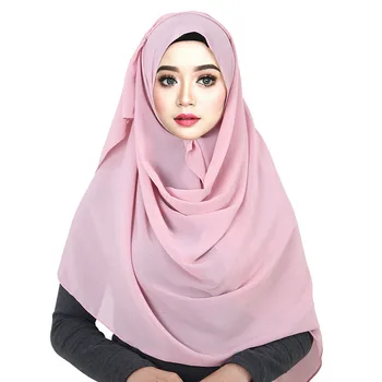 2019 ženy, šifón farbou moslimských hlavu šatku, šály a zábaly pashmina bandana žena foulard crinkle hidžáb obchodov