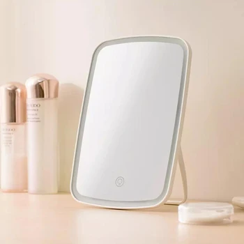 J&J Inteligentný Prenosný Make-Up Zrkadlo Pracovnej Plochy Led Svetlo Adajustable Skladacie Svetlo Zrkadlo Ubytovni Ploche Smart Home