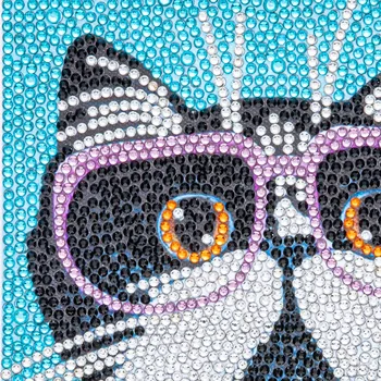 Kvalitné Okuliare Cat Diamond Obrazy Špeciálne Tvarované Vŕtačky 5D Zvieratá Diamond Výšivky Predaj Mozaiky Maľovanie Darček pre Dieťa
