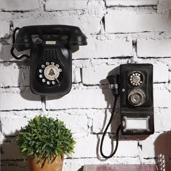 Loft American vintage stene visí telefón model, obývacia izba dekorácie, tvorivé kaviareň dekorácie domova ZM902