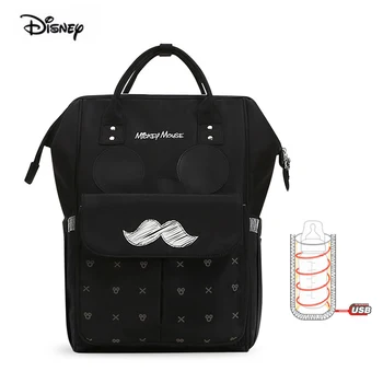 Disney Matka Taška Multifunkčné Nappy USB Ohrievač Izolácie Materskej Taška Veľká Kapacita Plienky Batoh Pre Cestovanie Mickey Minne