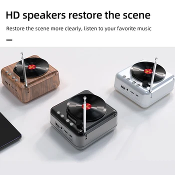 Boombox Rádio Vintage Bluetooth Reproduktorov 5.0 S Simulovať Otočiť CD, FM Rádio Anténa Podpora TF Kariet AUX