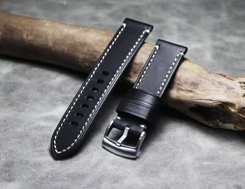 Ručné odolné Watchband 23 mm vysokej kvality Pásu hrubé muž Teľa Kožené Náramok pre značkové hodinky Pilot Sledovať Popruhy Náramok