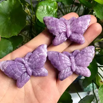 Krásne Prírodné Fialová Lepidolite Motýľ Ručne Vyrezávané Crystal Motýľ Liečivé Kamene Dekor Darčeky, Prírodné Kryštály Kremeňa