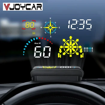 Vjoycar Q10 Najnovšie prednom skle HUD Projektor s navigáciou Auto Head Up Display OBD2 HUD GPS Tachometer Voda a Olej temp ot. / MIN.