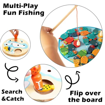 Hot-Magnetické Drevené Rybárske Hry Hračky pre Abecedy Rýb, Lov Počítanie Doskové Hry Hračky pre 2 3 4 ročný Chlapec Dievča Deti Narodenia