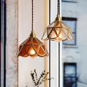 IWHD Japonskom Štýle Vintage Prívesok Lampa Vedľa Spálne, Bar, Kaviareň, Reštaurácia, Sklo, Meď LED Svetiel Prívesok Hanglamp Luminaria